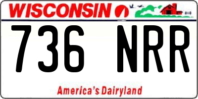 WI license plate 736NRR