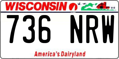 WI license plate 736NRW