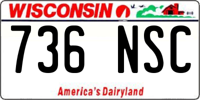 WI license plate 736NSC