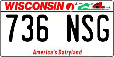WI license plate 736NSG