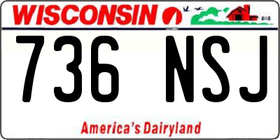 WI license plate 736NSJ