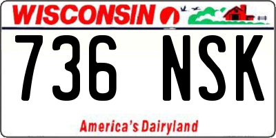 WI license plate 736NSK