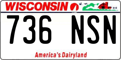 WI license plate 736NSN