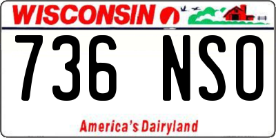 WI license plate 736NSO