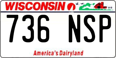 WI license plate 736NSP