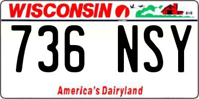 WI license plate 736NSY