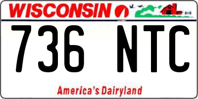 WI license plate 736NTC