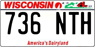 WI license plate 736NTH