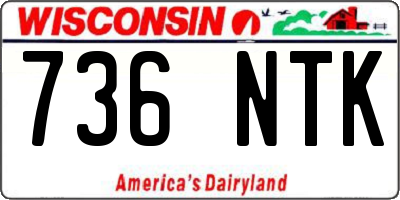 WI license plate 736NTK