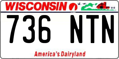 WI license plate 736NTN