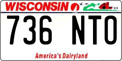 WI license plate 736NTO