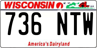 WI license plate 736NTW