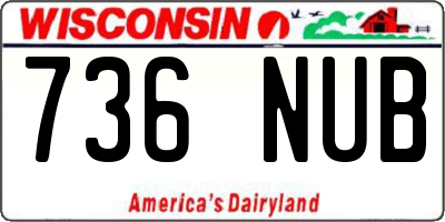 WI license plate 736NUB