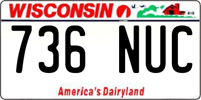 WI license plate 736NUC