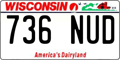 WI license plate 736NUD