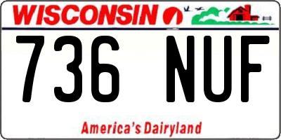 WI license plate 736NUF