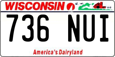 WI license plate 736NUI