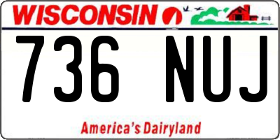 WI license plate 736NUJ