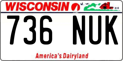 WI license plate 736NUK