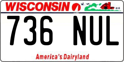 WI license plate 736NUL