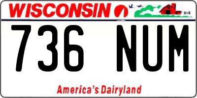 WI license plate 736NUM