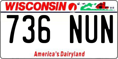 WI license plate 736NUN