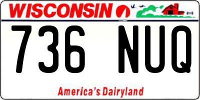WI license plate 736NUQ