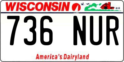 WI license plate 736NUR