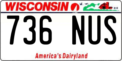 WI license plate 736NUS