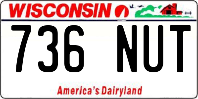 WI license plate 736NUT