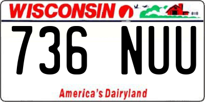 WI license plate 736NUU