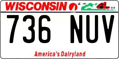 WI license plate 736NUV