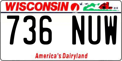 WI license plate 736NUW