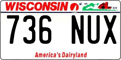 WI license plate 736NUX