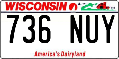 WI license plate 736NUY