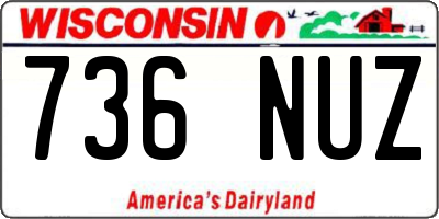 WI license plate 736NUZ