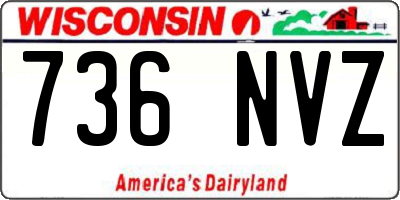 WI license plate 736NVZ