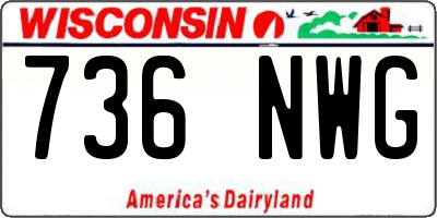 WI license plate 736NWG