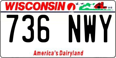WI license plate 736NWY