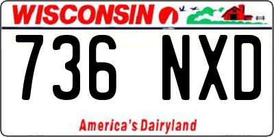 WI license plate 736NXD