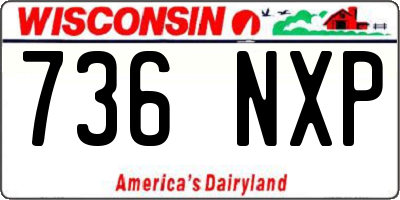 WI license plate 736NXP