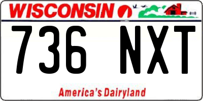 WI license plate 736NXT