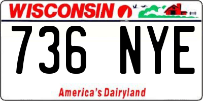 WI license plate 736NYE