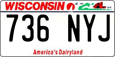 WI license plate 736NYJ