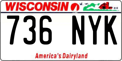 WI license plate 736NYK