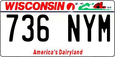 WI license plate 736NYM