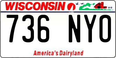 WI license plate 736NYO