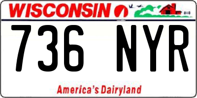 WI license plate 736NYR