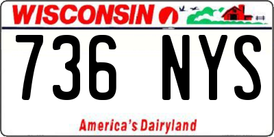 WI license plate 736NYS