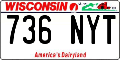 WI license plate 736NYT